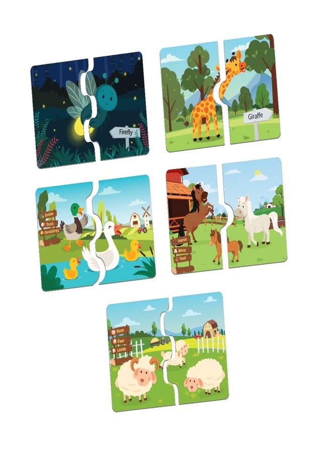 GiniMini Farm & Wild Animals Puzzle for Kids 2 3 4 5 Years | Educational 2 Piece Puzzle for Memory & Motor Skills | Return & Birthday Gifts for Boys & Girls - Image 2